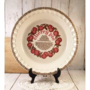 Vintage 1983 Royal China Country Cherry Pie Recipe Plate Jeanette